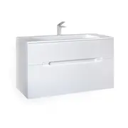 ПОДВЕСНАЯ ТУМБА JORNO MODUL 100 БЕЛАЯ C РАКОВИНОЙ MODUL 100 ИЗ ЛИТЬЕВОГО МРАМОРА