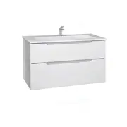 ПОДВЕСНАЯ ТУМБА JORNO SLIDE 105 БЕЛАЯ C РАКОВИНОЙ KIROVIT ОСКАР 105 СМ