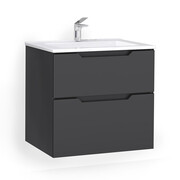 ПОДВЕСНАЯ ТУМБА JORNO SLIDE 65 АНТРАЦИТ C РАКОВИНОЙ KIROVIT ОСКАР 65 СМ