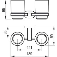 ДЕРЖАТЕЛЬ С ДВУМЯ СТАКАНАМИ (СТЕКЛО) RAVAK CR 220.00