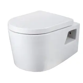 УНИТАЗ ПОДВЕСНОЙ БЕЗОБОДКОВЫЙ CREO CERAMIQUE RENNES RE1000R+RE1001T С УЛЬТРАТОНКОЙ БЫСТРОСЪЕМНОЙ КРЫШКОЙ МИКРОЛИФТ