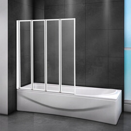 ШТОРКА ДЛЯ ВАННЫ CEZARES RELAX-V-4-100/140-C-BI ПРОЗРАЧНОЕ СТЕКЛО