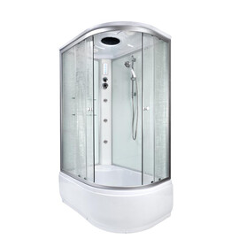 ДУШЕВАЯ КАБИНА DETO EM4512LGM+EL С ГИДРОМАССАЖЕМ И ЭЛЕКТРИКОЙ, ЛЕВАЯ