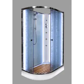ДУШЕВАЯ КАБИНА DETO EM1511RNLED+GM С ГИДРОМАССАЖЕМ, ПРАВАЯ