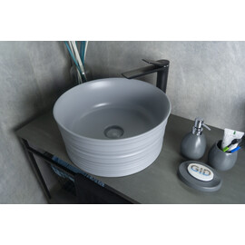 СЕРАЯ МАТОВАЯ КЕРАМИЧЕСКАЯ РАКОВИНА GID GM969