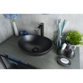 ЧЕРНАЯ МАТОВАЯ КЕРАМИЧЕСКАЯ РАКОВИНА GID NC901