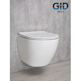 БЕЗОБОДКОВЫЙ ПОДВЕСНОЙ УНИТАЗ GID TR2198 С ПРОЧНОЙ КРЫШКОЙ-МИКРОЛИФТ ИЗ ДЮРОПЛАСТА