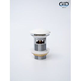 БЕЛЫЙ КЕРАМИЧЕСКИЙ ДОННЫЙ КЛАПАН GID WH100-1 С ПЕРЕЛИВОМ