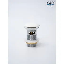 БЕЛЫЙ КЕРАМИЧЕСКИЙ ДОННЫЙ КЛАПАН GID WH100-1 С ПЕРЕЛИВОМ