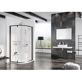 ДУШЕВОЙ УГОЛОК ПОЛУКРУГЛЫЙ RAVAK ПОВОРОТНЫЙ RAVAK PIVOT PSKK3-100 ЧЁРНЫЙ+ТРАНСПАРЕНТ