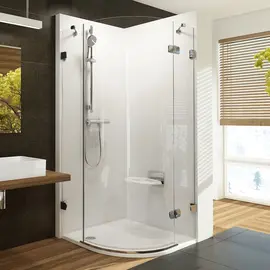 ДУШЕВОЙ УГОЛОК ПОЛУКРУГЛЫЙ RAVAK BRILLIANT BSKK3-80 ХРОМ+ТРАНСПАРЕНТ ПРАВЫЙ