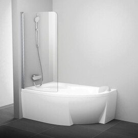 ШТОРКА ДЛЯ ВАННЫ RAVAK CVSK1 ROSA 160/170 L БЕЛАЯ+ТРАНСПАРЕНТ