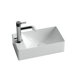 УМЫВАЛЬНИК НАКЛАДНОЙ ПРЯМОУГОЛЬНЫЙ (ОТВЕРСТИЕ ПОД СМЕСИТЕЛЬ L) CERAMICA NOVA ELEMENT 375X215X100 ММ