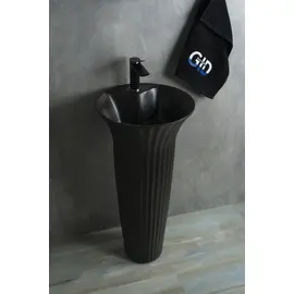 КЕРАМИЧЕСКАЯ НАПОЛЬНАЯ РАКОВИНА GID NB132BG ЧЕРНЫЙ ГРАФИТ