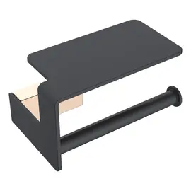 ДЕРЖАТЕЛЬ ТУАЛЕТНОЙ БУМАГИ С ПОЛКОЙ GOLD & BLACK BOHEME Q