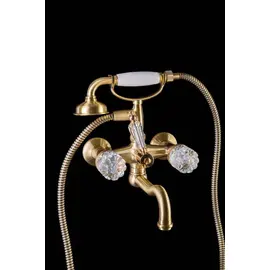 СМЕСИТЕЛЬ ДЛЯ ВАННЫ(ДУШЕВОЙ КОМПЛЕКТ) BOHEME CRYSTAL БРОНЗА (ДВУРУЧКОВЫЙ)