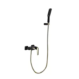 СМЕСИТЕЛЬ ДЛЯ ВАННЫ С ДУШЕВЫМ ГАРНИТУРОМ BOHEME VENTURO ЧЕРНЫЙ-ЗОЛОТО