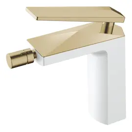 СМЕСИТЕЛЬ ДЛЯ БИДЕ BOHEME VENTURO БЕЛЫЙ/ЗОЛОТО