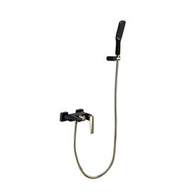 СМЕСИТЕЛЬ ДЛЯ ВАННЫ С ДУШЕВЫМ ГАРНИТУРОМ BOHEME VENTURO ЧЕРНЫЙ-ЗОЛОТО