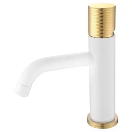 СМЕСИТЕЛЬ ДЛЯ УМЫВАЛЬНИКА НИЗКИЙ BOHEME STICK WHITE TOUCH GOLD