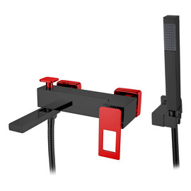 СМЕСИТЕЛЬ ДЛЯ ВАННЫ С ДУШЕМ BOHEME Q BLACKRED