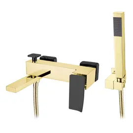 СМЕСИТЕЛЬ ДЛЯ ВАННЫ С ДУШЕМ BOHEME Q GOLDBLACK