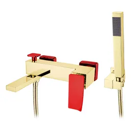 СМЕСИТЕЛЬ ДЛЯ ВАННЫ С ДУШЕМ BOHEME Q GOLDRED