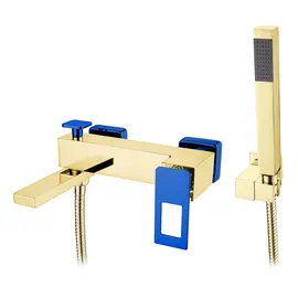 СМЕСИТЕЛЬ ДЛЯ ВАННЫ С ДУШЕМ BOHEME Q GOLDBLUE