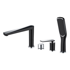 СМЕСИТЕЛЬ ВРЕЗНОЙ НА БОРТ ВАННЫ BOHEME VENTURO ЧЕРНЫЙ/ХРОМ