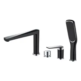 СМЕСИТЕЛЬ ВРЕЗНОЙ НА БОРТ ВАННЫ BOHEME VENTURO ЧЕРНЫЙ/ХРОМ