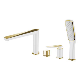 СМЕСИТЕЛЬ ВРЕЗНОЙ НА БОРТ ВАННЫ BOHEME VENTURO БЕЛЫЙ/ЗОЛОТО