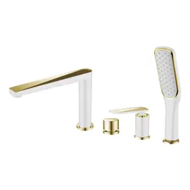 СМЕСИТЕЛЬ ВРЕЗНОЙ НА БОРТ ВАННЫ BOHEME VENTURO БЕЛЫЙ/ЗОЛОТО