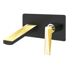 СМЕСИТЕЛЬ ВСТРАИВАЕМЫЙ ДЛЯ УМЫВАЛЬНИКА BOHEME VENTURO ЧЕРНЫЙ/ЗОЛОТО