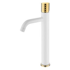 СМЕСИТЕЛЬ ДЛЯ УМЫВАЛЬНИКА ВЫСОКИЙ BOHEME STICK WHITE DIAMOND GOLD