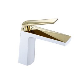 СМЕСИТЕЛЬ ДЛЯ УМЫВАЛЬНИКА BOHEME VENTURO БЕЛЫЙ-ЗОЛОТО