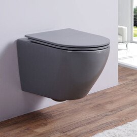 УНИТАЗ-ПОДВЕСНОЙ ESBANO AMAPOLA СЕРЫЙ МАТОВЫЙ