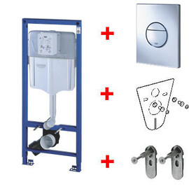 ИНСТАЛЛЯЦИЯ ДЛЯ УНИТАЗА GROHE RAPID SL 4V1 38813001, КЛАВИША СМЫВА ХРОМ