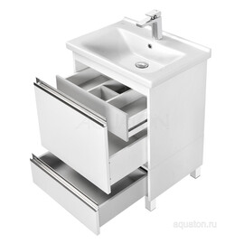 ТУМБА С РАКОВИНОЙ AQUATON КАПРИ 60 БЕЛЫЙ ГЛЯНЕЦ