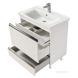 ТУМБА С РАКОВИНОЙ AQUATON КАПРИ 80 БЕЛЫЙ ГЛЯНЕЦ