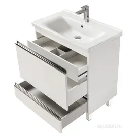 ТУМБА С РАКОВИНОЙ AQUATON КАПРИ 80 БЕЛЫЙ ГЛЯНЕЦ