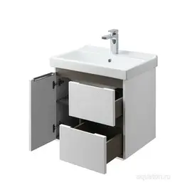 ТУМБА С РАКОВИНОЙ AQUATON РЕНЕ 60 БЕЛЫЙ, ГРЕЦКИЙ ОРЕХ