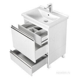 ТУМБА С РАКОВИНОЙ AQUATON КАПРИ 60 БЕЛЫЙ ГЛЯНЕЦ