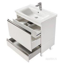 ТУМБА С РАКОВИНОЙ AQUATON КАПРИ 80 БЕЛЫЙ ГЛЯНЕЦ