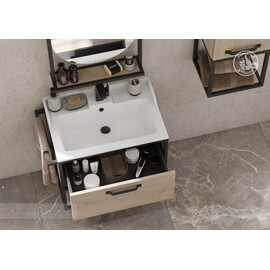 ТУМБА С РАКОВИНОЙ ИЗ ЛИТЬЕВОГО МРАМОРА AQUATON ЛОФТ ФАБРИК 65 ДУБ ЭНДГРЕЙН