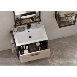 ТУМБА С РАКОВИНОЙ ИЗ ЛИТЬЕВОГО МРАМОРА AQUATON ЛОФТ ФАБРИК 65 ДУБ ЭНДГРЕЙН