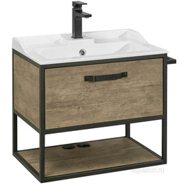 ТУМБА С РАКОВИНОЙ ИЗ ЛИТЬЕВОГО МРАМОРА AQUATON ЛОФТ ФАБРИК 65 ДУБ КАНТРИ