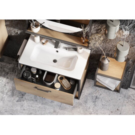 ТУМБА С КЕРАМИЧЕСКОЙ РАКОВИНОЙ AQUATON ЛОФТ ФАБРИК 80 ДУБ КАНТРИ