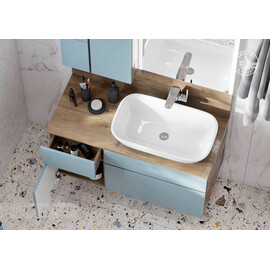 ТУМБА AQUATON МИШЕЛЬ 100 ДУБ РУСТИКАЛЬНЫЙ, ФЬОРД С РАКОВИНОЙ INFINITI И СТОЛЕШНИЦЕЙ ИЗ ВЛДСП