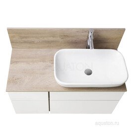 ТУМБА AQUATON МИШЕЛЬ 100 ДУБ ЭНДГРЕЙН, БЕЛЫЙ С РАКОВИНОЙ INFINITI И СТОЛЕШНИЦЕЙ ИЗ ВЛДСП