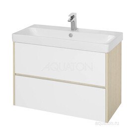 ТУМБА С РАКОВИНОЙ AQUATON СКАНДИ 90 БЕЛАЯ, ДУБ ВЕРОНА